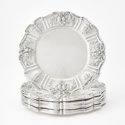 Lot 264 - Set of Twelve Reed & Barton Sterling Silver "Francis I" Pattern Bread Plates