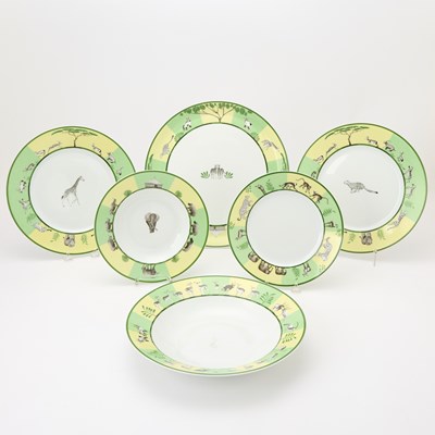Lot 151 - Hermès Porcelain 'Africa Green' Pattern