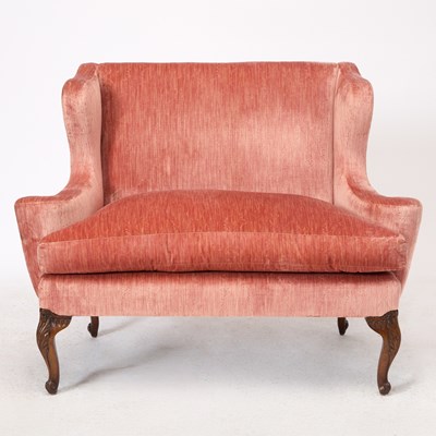 Lot 172 - George III Style Upholstered Mahogany Settee with Scalamandre Fabric