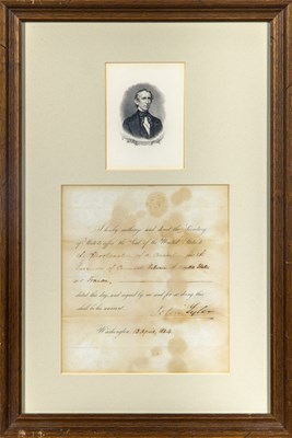 Lot 243 - John Tyler document signed as President