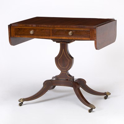 Lot 181 - Regency Rosewood Lyre Pedestal Sofa Table