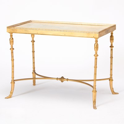 Lot 292 - Directoire Style White Marble Top Bronze Table
