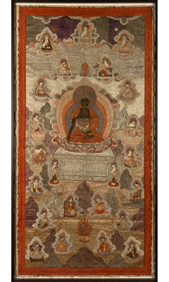 Lot 371 - A Large Sino-Tibetan Embroidered Silk Thangka
