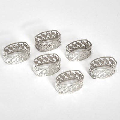 Lot 127 - Set of Six Buccellati Sterling Silver Napkin Rings
