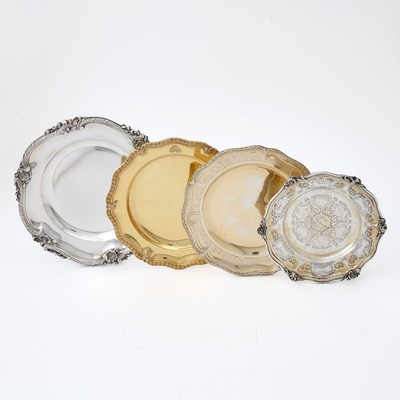 Lot 182 - Three French Silver and Silver Gilt Plates
