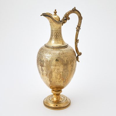 Lot 121 - Victorian Sterling Silver Gilt Claret Jug