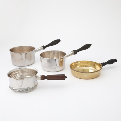 Lot 181 - Four French Silver Saucepans