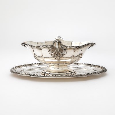Lot 199 - French Silver Sauceboat on Stand