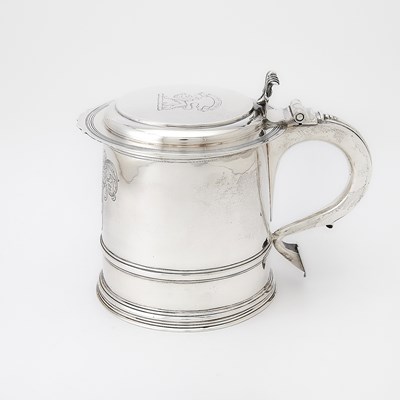 Lot 128 - Victorian Sterling Silver Covered Tankard