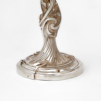 Lot 192 - Pair of French Silver Three-Light Candelabra