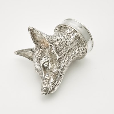 Lot 130 - William IV Sterling Silver Novelty Fox Form Stirrup Cup