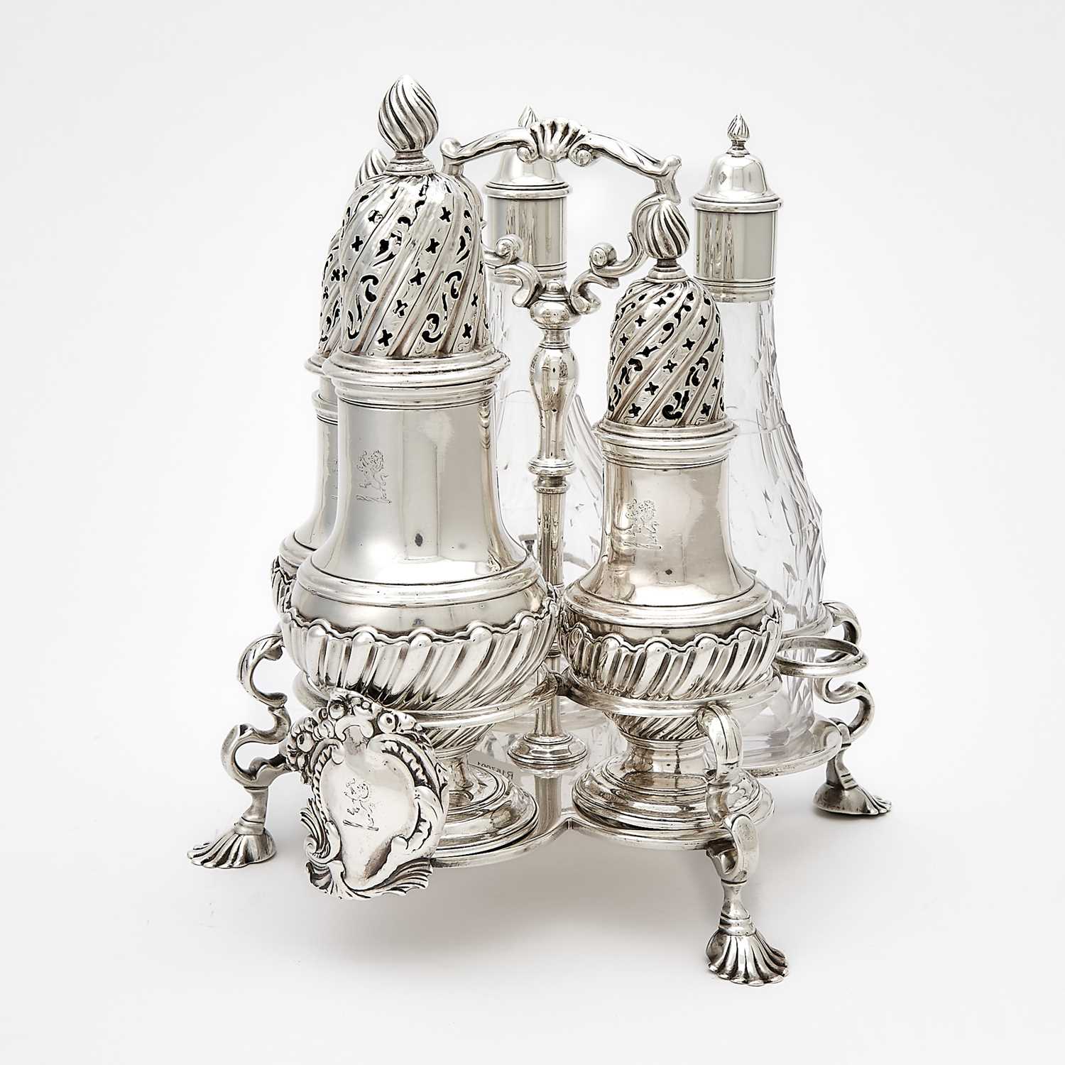 Lot 92 - George II Sterling Silver Cruet Frame
