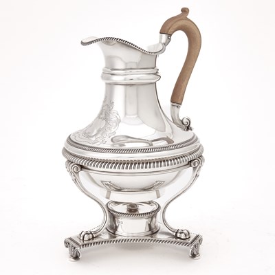 Lot 156 - George V Regency Style Sterling Silver Coffee Pot on Stand