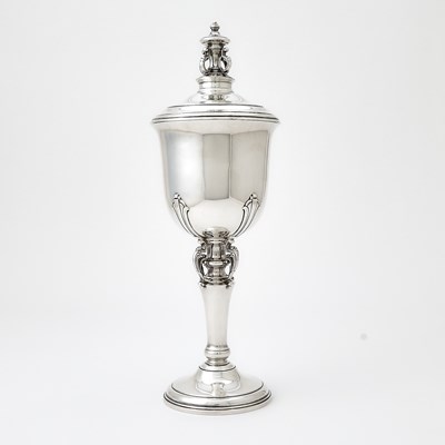Lot 158 - George V Sterling Silver Covered Steeple Cup