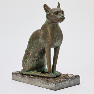 Lot 182 - Egyptian Style Bronze Figure of a Seated Cat
