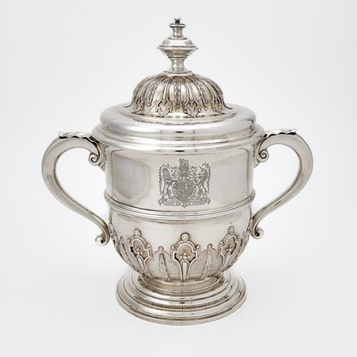 Lot 159 - Yachting Interest: George VI Sterling Silver Two Handled Covered Cup