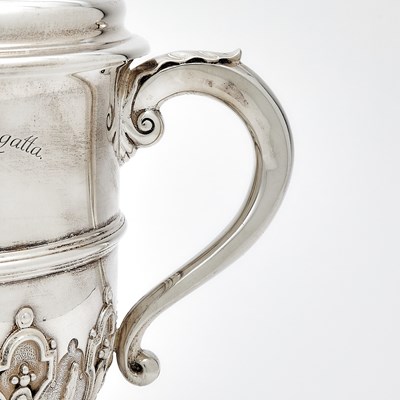 Lot 159 - Yachting Interest: George VI Sterling Silver Two Handled Covered Cup