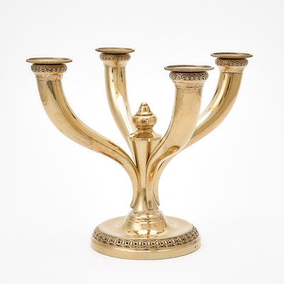 Lot 206 - French Silver Gilt Four Light Candelabrum