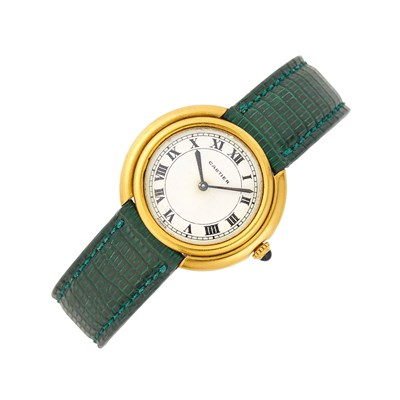Lot 117 - Cartier Paris Gold 'Vendome' Wristwatch