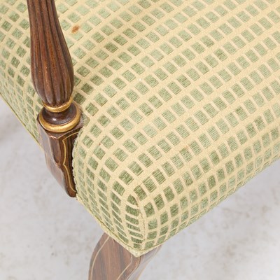 Lot 117 - Set of Twelve Regency Style Gilt-Decorated and Grain Painted Dining Chairs
