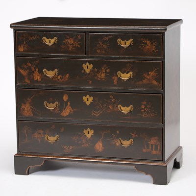 Lot 120 - George III Style Chinoiserie Decorated Chest of Drawers