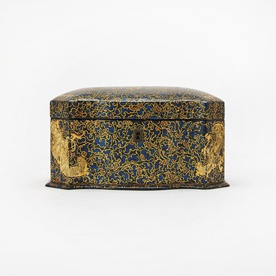 Lot 124 - Early Victorian Lacquered Papier Mache Tea Caddy