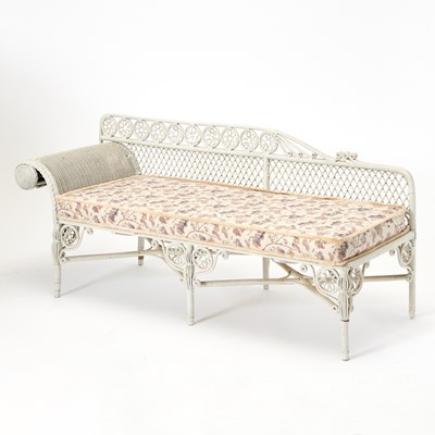 Lot 134 - White Painted Wicker Daybed