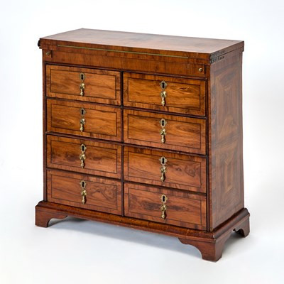 Lot 143 - English Walnut Bachelor’s Chest of Drawers