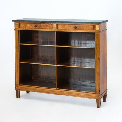 Lot 147 - Regency Parcel-Gilt Mahogany and Rosewood Open Bookcase