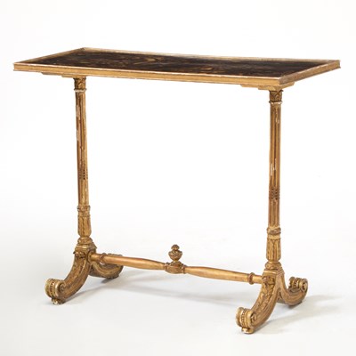 Lot 155 - Black Lacquer and Giltwood Table