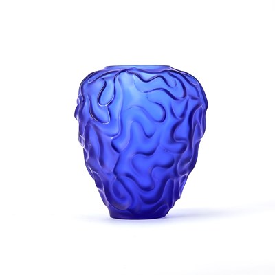 Lot 160 - French Cristallerie de Haught Bretagne Blue Glass Vase