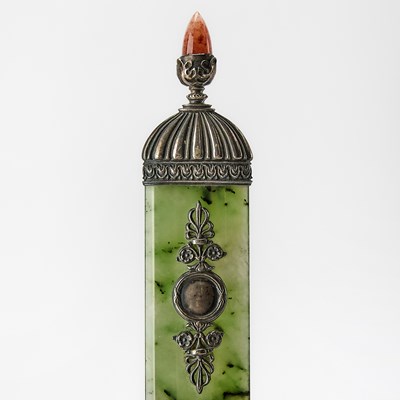 Lot 241 - Fabergé Style Silver-Mounted Jade Paper Knife