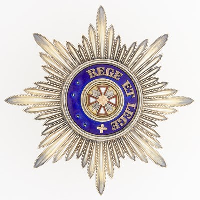 Lot 109 - Russian Silver and Enamel Star of the Order of the White Eagle