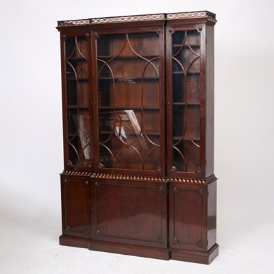 Lot 154 - George III Style Mahogany Breakfront Cabinet