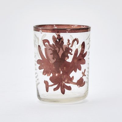 Lot 100 - Russian Enameled Glass Beaker Commemorating the Coronation of Nicholas II