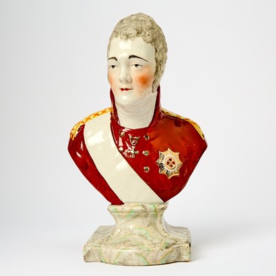Lot 88 - Staffordshire Pottery Bust of Emperor Alexander I