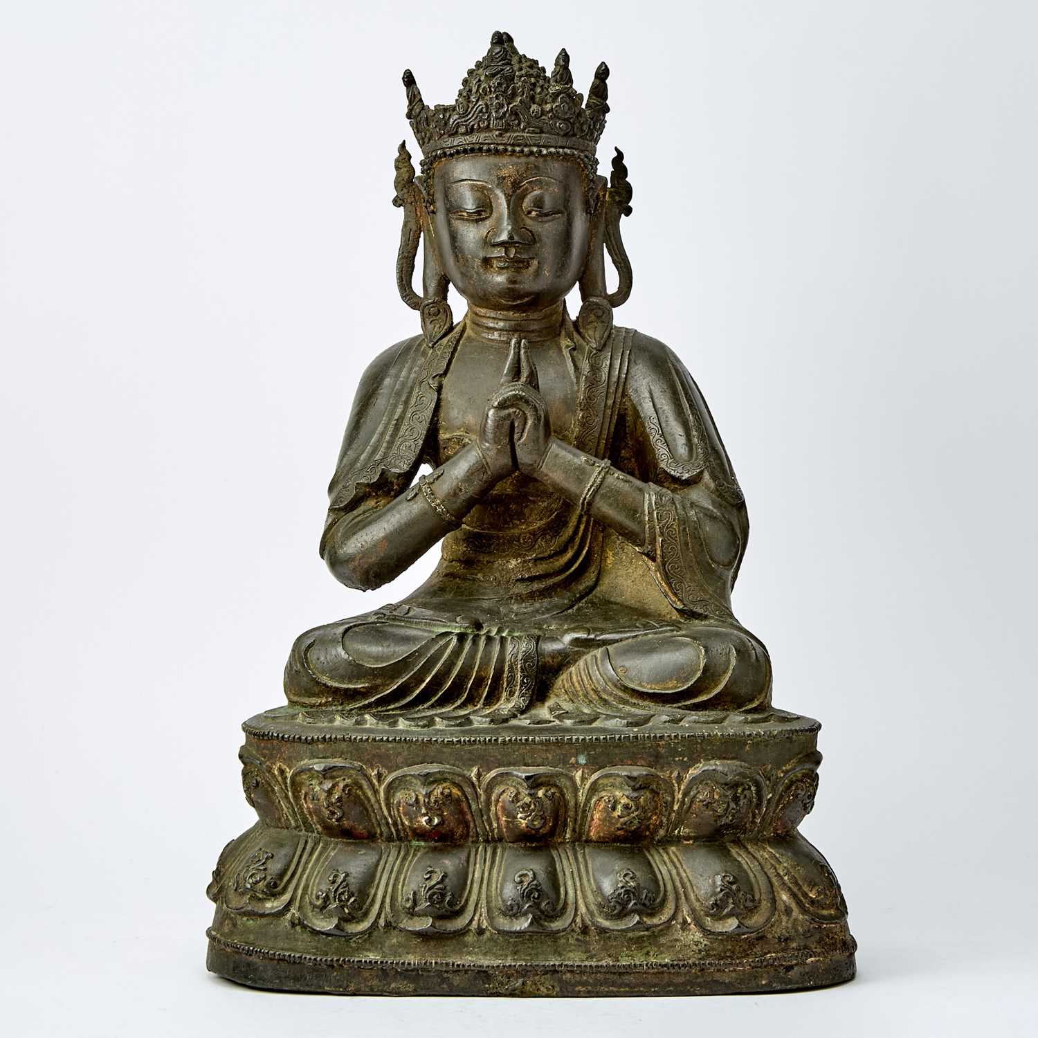 Lot 61 - A Large and Rare Dated Chinese Bronze Figure of Vairocana