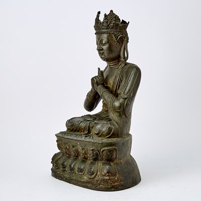 Lot 61 - A Large and Rare Dated Chinese Bronze Figure of Vairocana