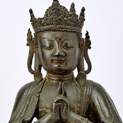 Lot 61 - A Large and Rare Dated Chinese Bronze Figure of Vairocana