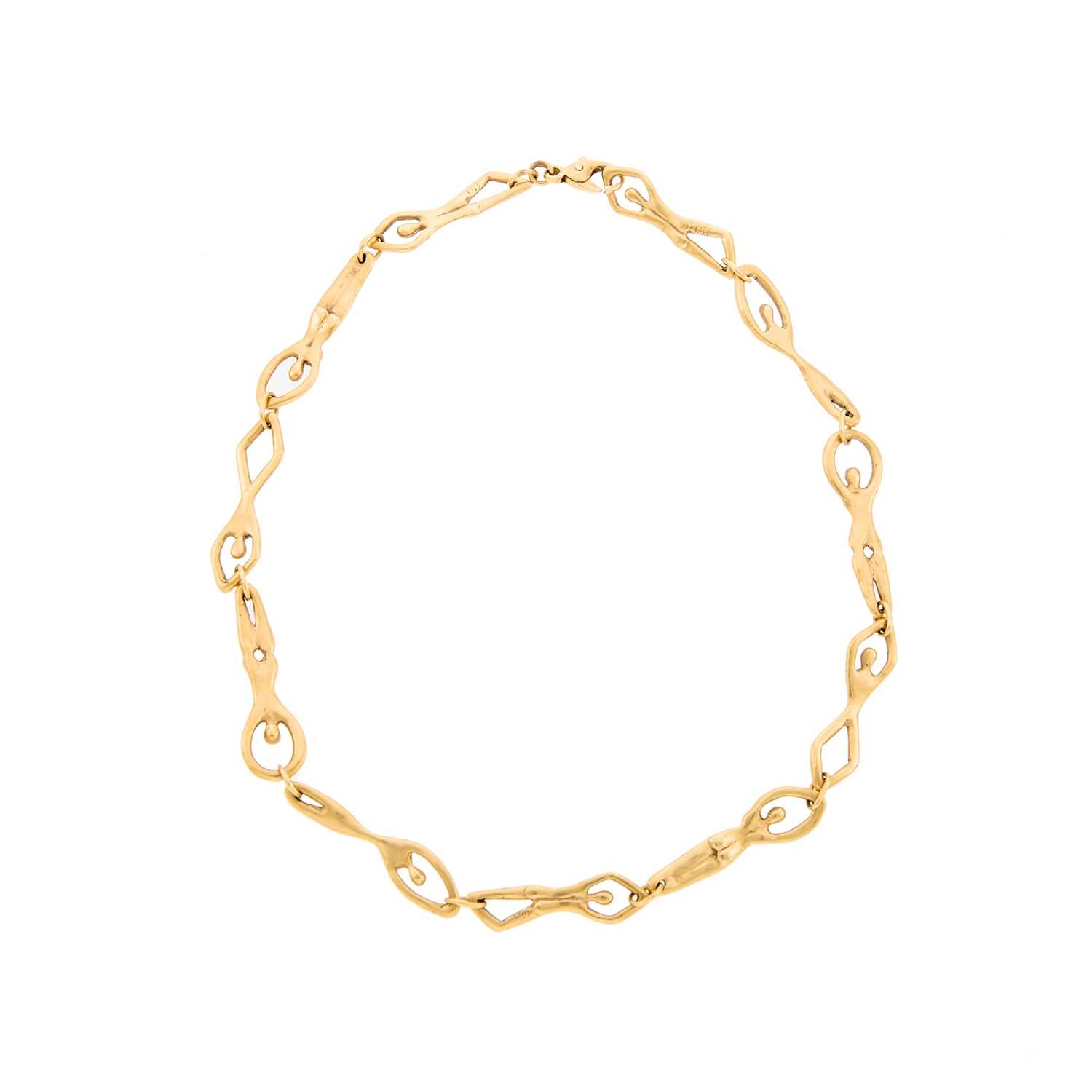 Lot 1005 - Gold Figural Link Necklace