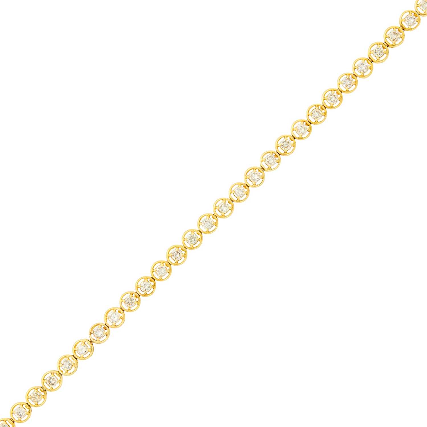 Lot 1025 - Gold and Diamond Bracelet