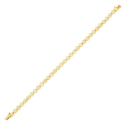 Lot 1025 - Gold and Diamond Bracelet