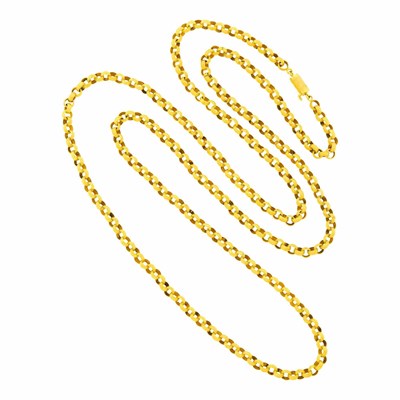 Lot 32 - Georgian Long Gold Muff Chain Necklace