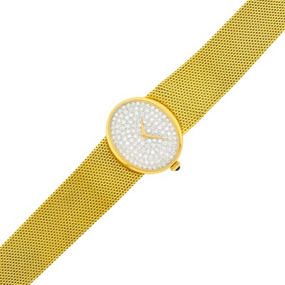 Lot 39 - Baume & Mercier Gwo-Color Gold and Diamond Wristwatch