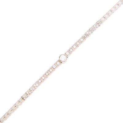 Lot 1102 - Platinum and Diamond Bracelet