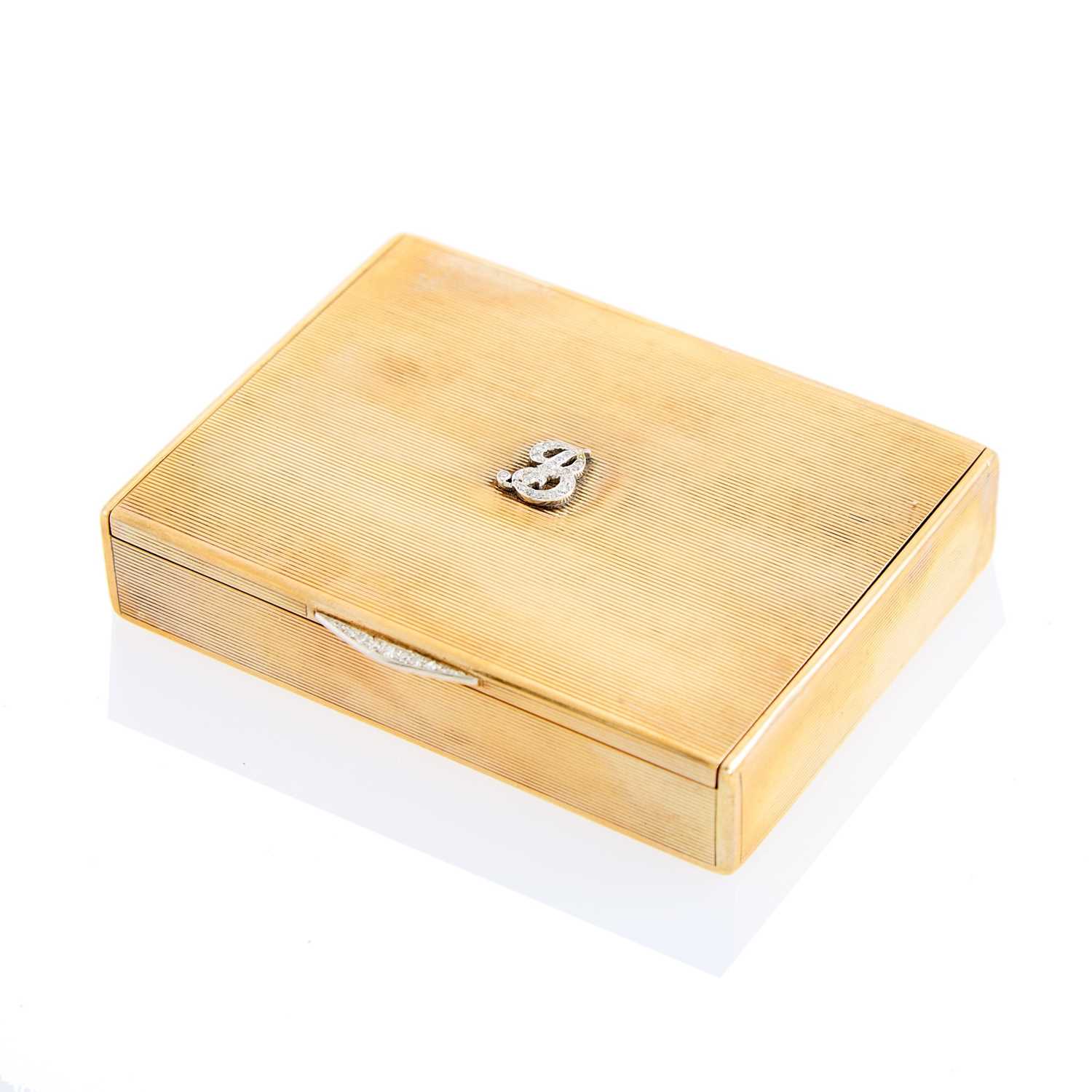 Lot 1172 - Cartier London Low Karat Gold, Platinum and Diamond Case