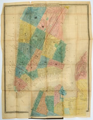 Lot 261 - Walker's rare 1846 pocket map of Manhattan and part of Brooklyn, in its original case