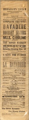 Lot 290 - A mid-nineteenth-century broadsheet from Brougham's Lyceum on Broadway near Broome Street