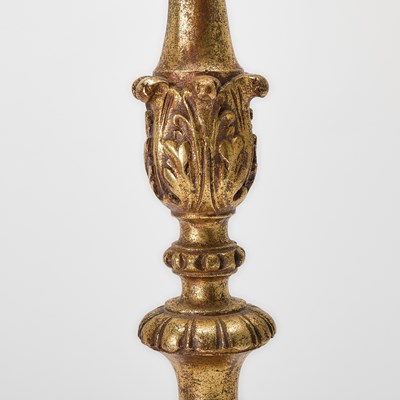 Lot 164 - Italian Baroque Style Carved Giltwood Pricket Candlestick