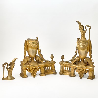 Lot 120 - Pair of Louis XVI Style Gilt-Bronze Chenets